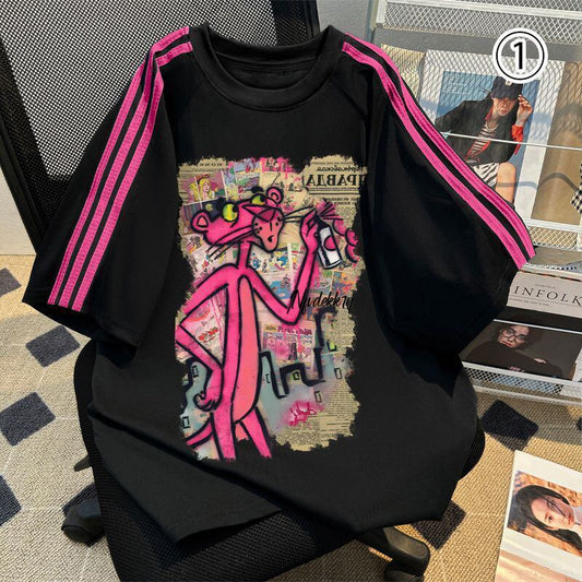 新商品 特別デザイン カジュアル プリント全6色 半袖Tシャツ<S-8757>