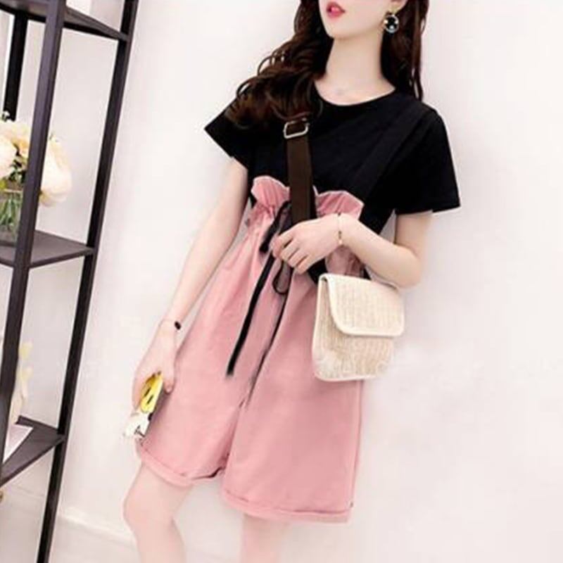 ファッション Tシャツ＋サロペット 美人度アップ セットアップ＜S-3206＞