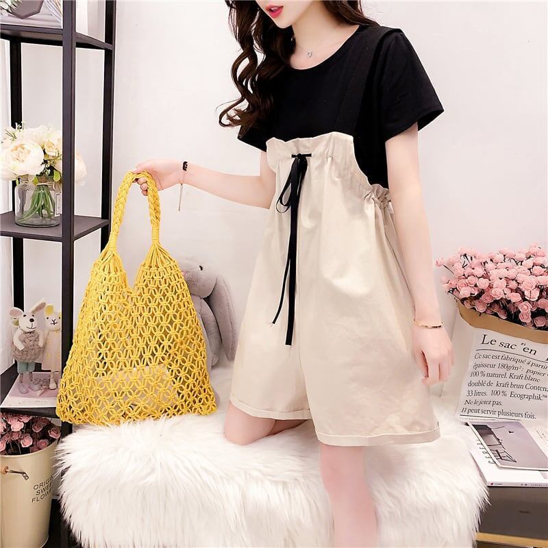 ファッション Tシャツ＋サロペット 美人度アップ セットアップ＜S-3206＞