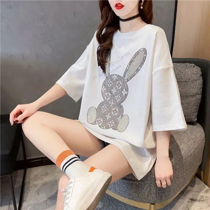 新商品 プリント ファッション ゆったり 全4色 半袖 Tシャツ＜S-8706＞