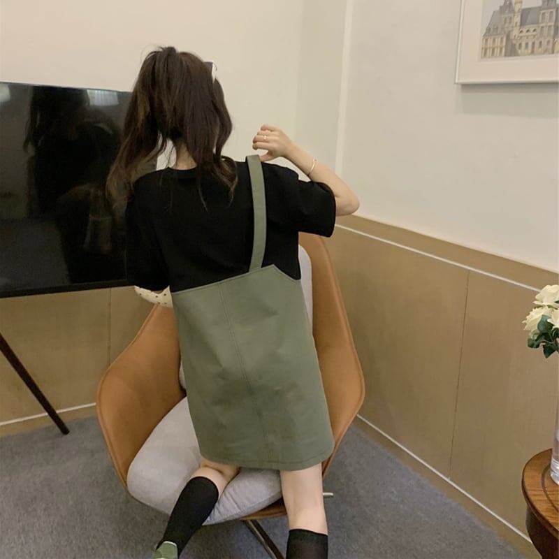 カジュアル デザイン感 オシャレ度満点 切り替え ワンピース＜S-3429＞