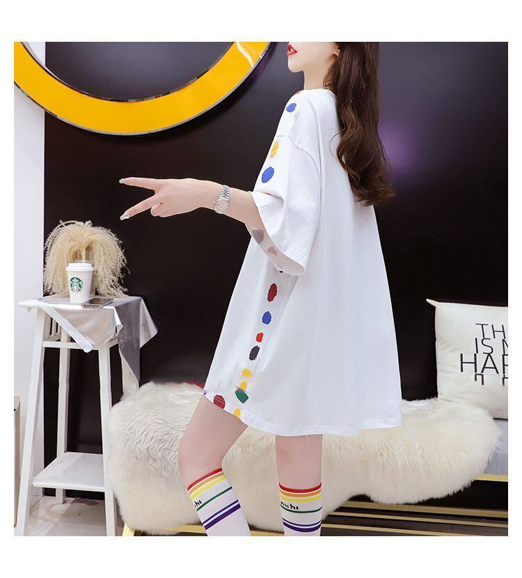 売り切れ必至 プリント ファッション 切り替え 全2色 半袖Tシャツ＜S-8623＞