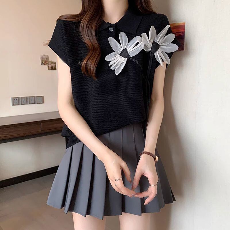 新作 上質 話題沸騰中 好感度UP ニット 全2色 半袖Tシャツ＜S-8734＞