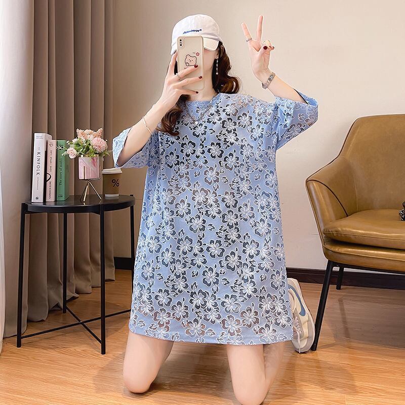 好感度UP ファッション カジュアル 透かし彫り 半袖Tシャツ<S-8458>