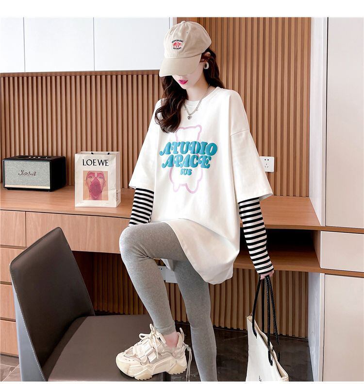 絶対流行 カジュアル アバンギャルド レイヤード風 プリント全3色 Tシャツ＜S-9587＞