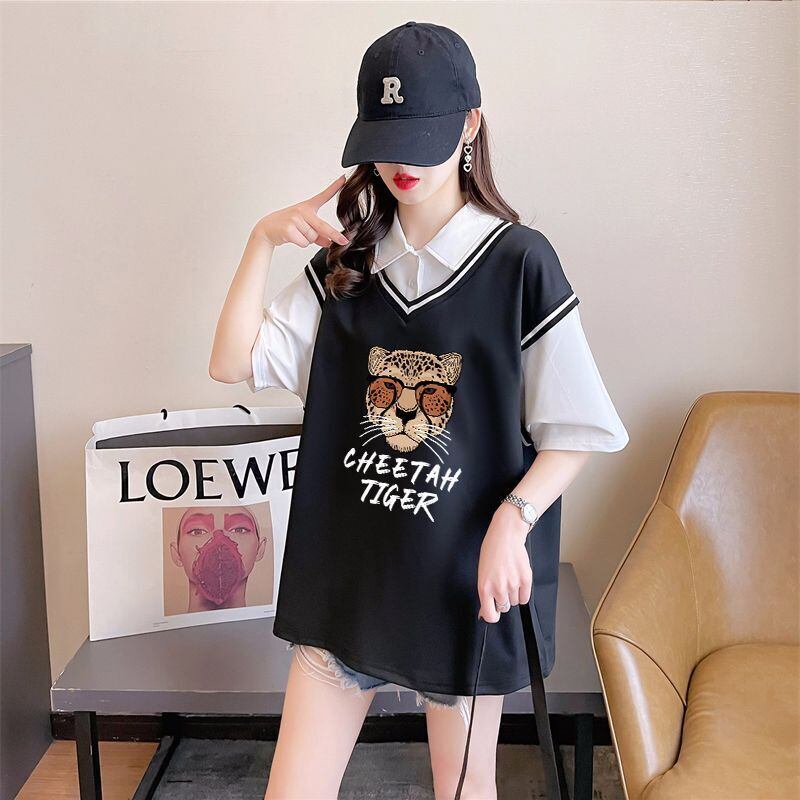 話題沸騰中 レイヤード風 オシャレ度満点 6色選択可 Tシャツ カットソー＜S-8362＞