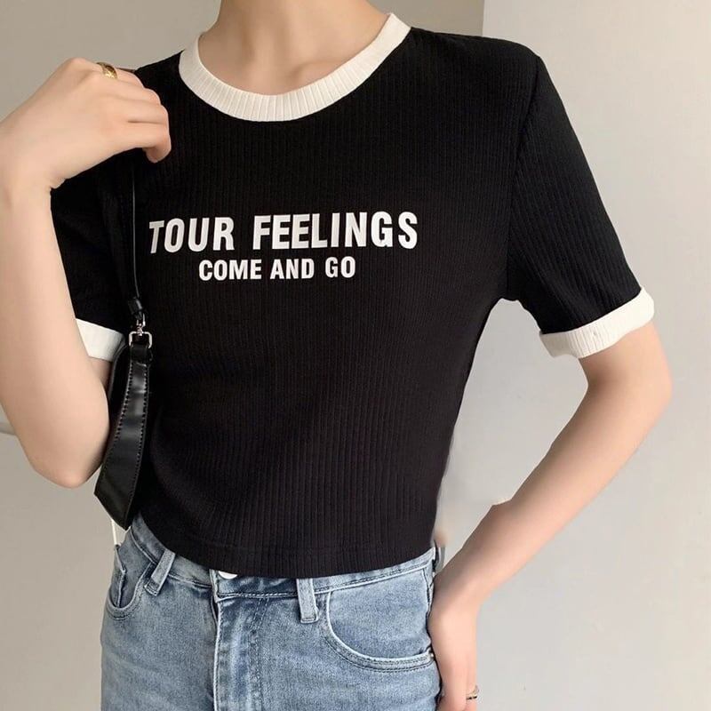 ゆったり感アップ アルファベット ファッション Tシャツ カットソー＜S-3077＞