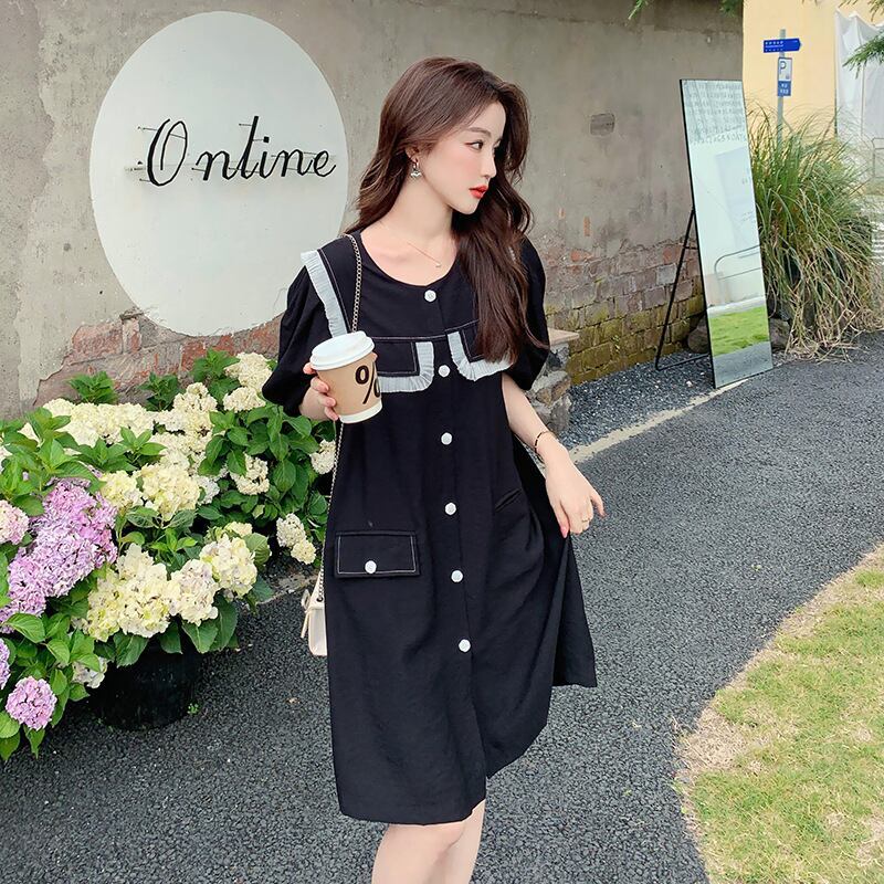 新商品 カジュアル 定番シンプル 切り替え ワンピース<S-8386>