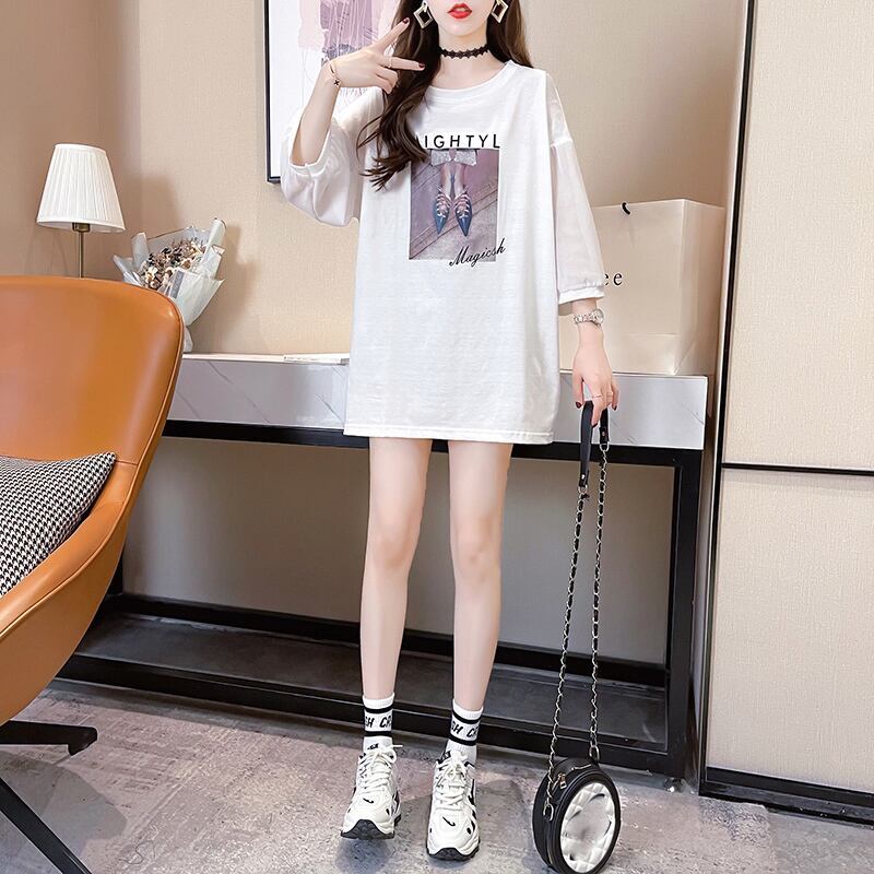 話題沸騰中 プリント 切り替え ストリート ゆったり 着?せ トップス Tシャツ ＜S-2075＞