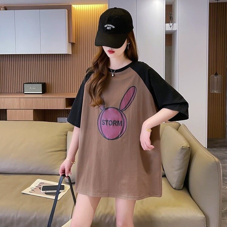 好感度UP ラグランTシャツ カラーマッチング 三色 プリント半袖 ＜S-3014＞
