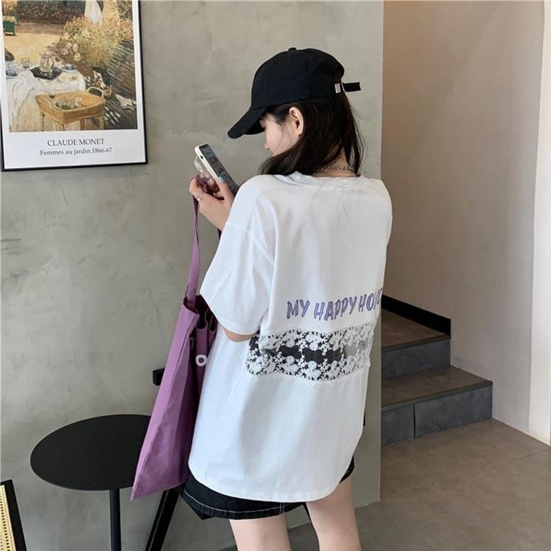 オシャレ度満点 切り替え 一目惚れ プリント Tシャツ カットソー＜S-3560＞