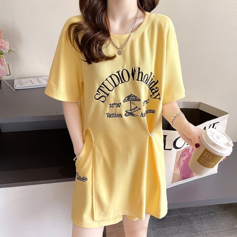 着心地抜群 切り替え 女性力を高める Tシャツ＋ショートパンツ セットアップ＜S-3612＞