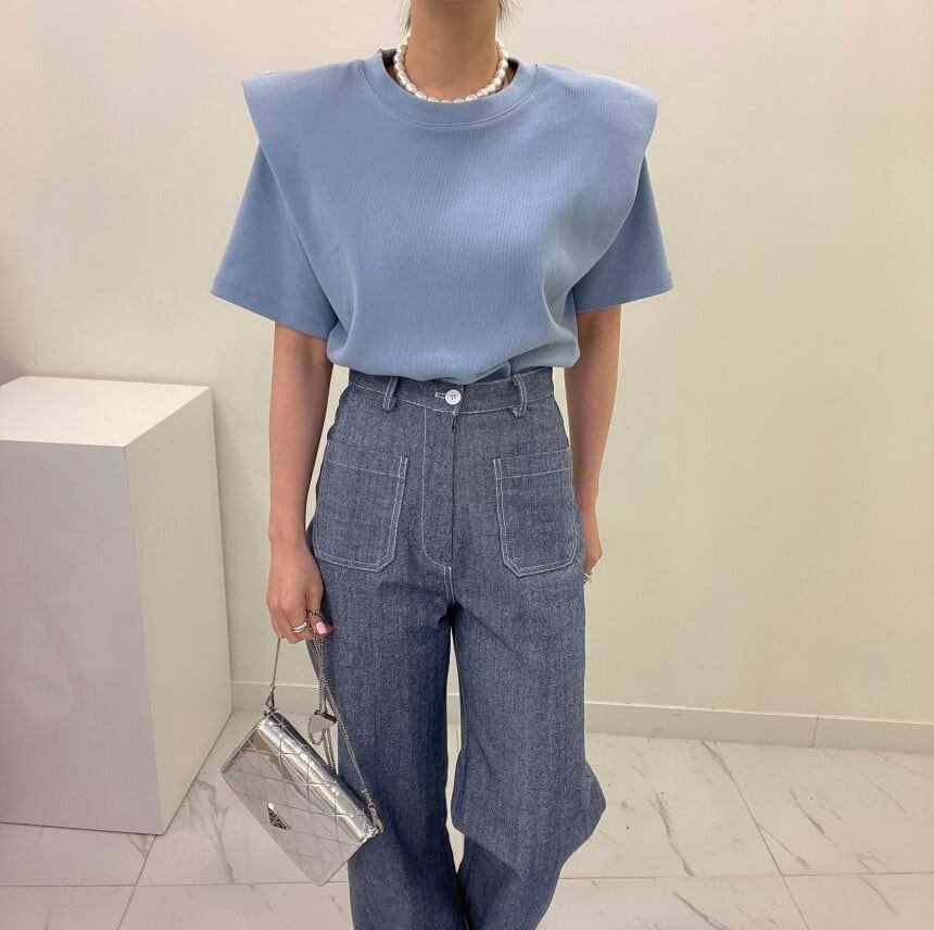 好感度満載 無地 美感いっぱい 切り替え Tシャツ カットソー＜S-3285＞