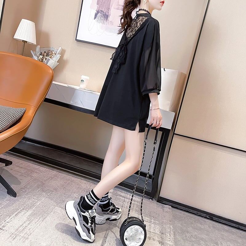話題沸騰中 プリント 切り替え ストリート ゆったり 着?せ トップス Tシャツ ＜S-2075＞
