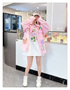 売り切れ必至 韓国風ファッション 上質 アバンギャルド プリント デニム Tシャツ ＜S-9479＞