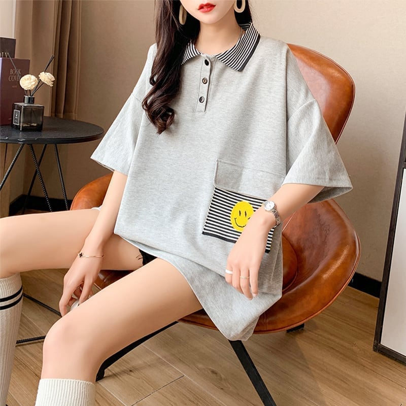 カジュアル 3色選択可 お洒落 ストライプ Tシャツ カットソー＜S-3068＞