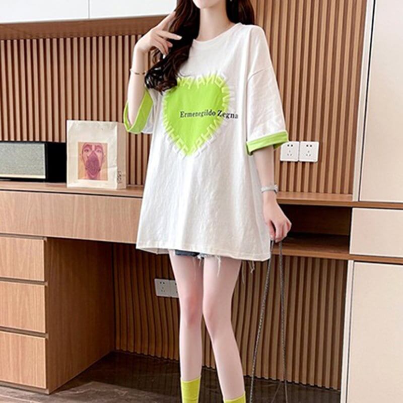 オシャレ度満点 ラウンドネック 美感いっぱい プリント Tシャツ カットソー＜S-2911＞