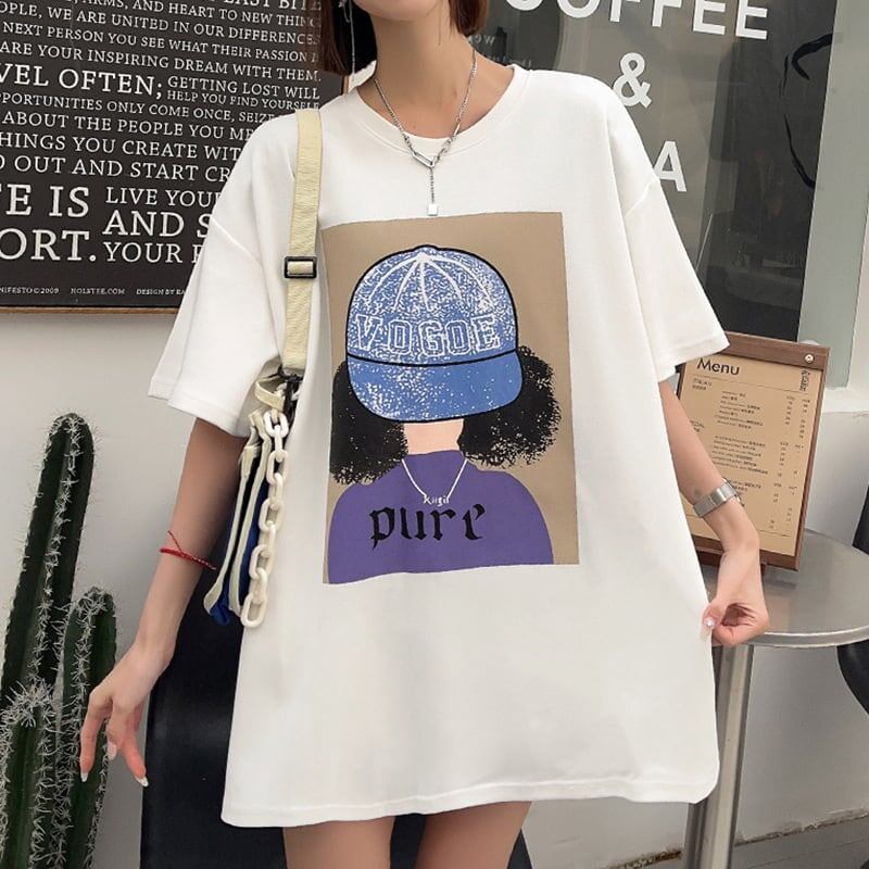 話題沸騰中 都市ファッショ 流行新作 オシャレ デザイン プリント全6色 半袖Tシャツ<S-9108>
