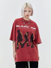 タイドブランド  アメリカンストリート レトロフレームプリントTシャツ<S-2905>