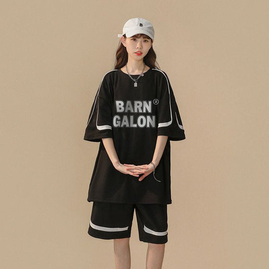 大好評 ファッション カジュアル ルーズ半袖Ｔシャツⅹパンツセット<S-6539>