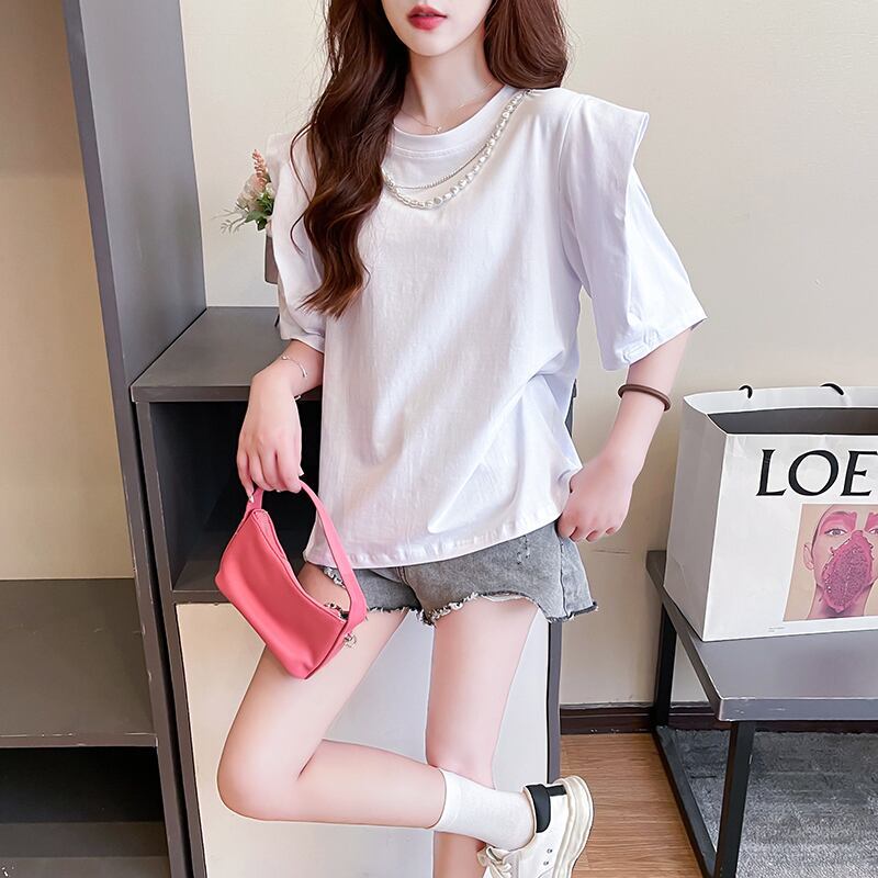 売り切れ必至 簡潔 個性派 ファッション 全3色 半袖Tシャツ<S-8514>