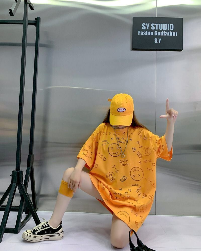 売り切れ必至 ゆったり ファッション感満々 ロング丈 3色半袖Tシャツ＜S-9086＞