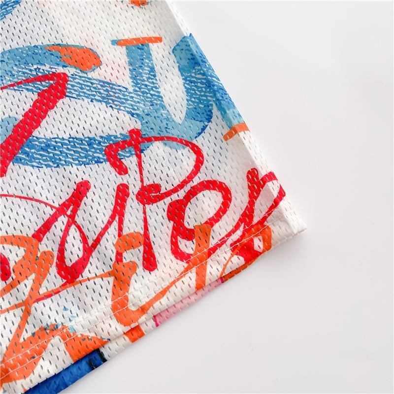 おしゃれ度アップ ロング 落書きストレート系 Tシャツ ゆったり ワンピース＜S-2995＞