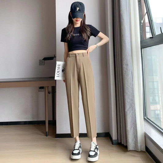 超人気 9分丈スラックスパンツ ファッション 通勤パンツ<S-8182>