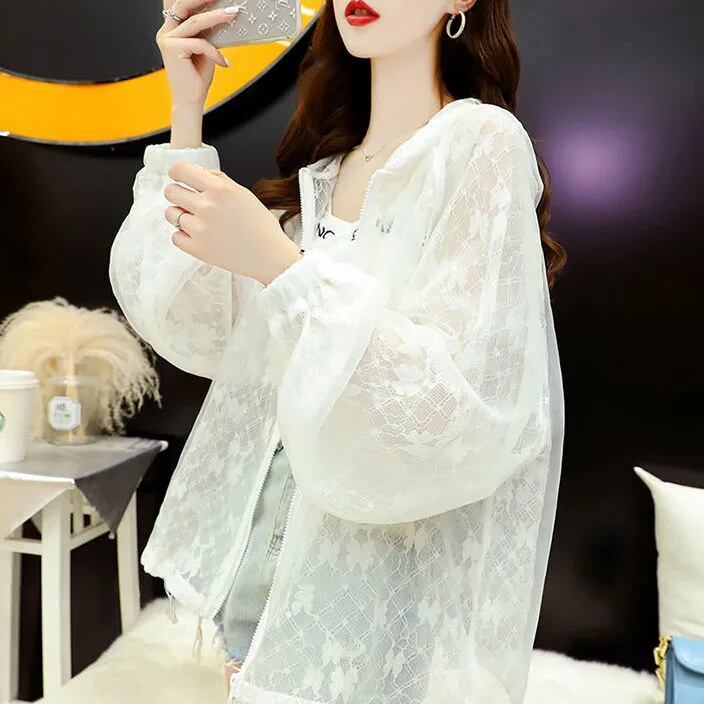 美人度アップ 超人気 売り切れ必至 シンプル 透け感 日焼け対策 シャツ ＜S-11299＞