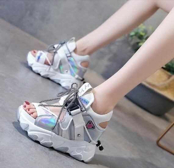 【シューズ】おしゃれ度高め   ファッションオープントゥ大人気合わせやすい厚底サンダルS-776
