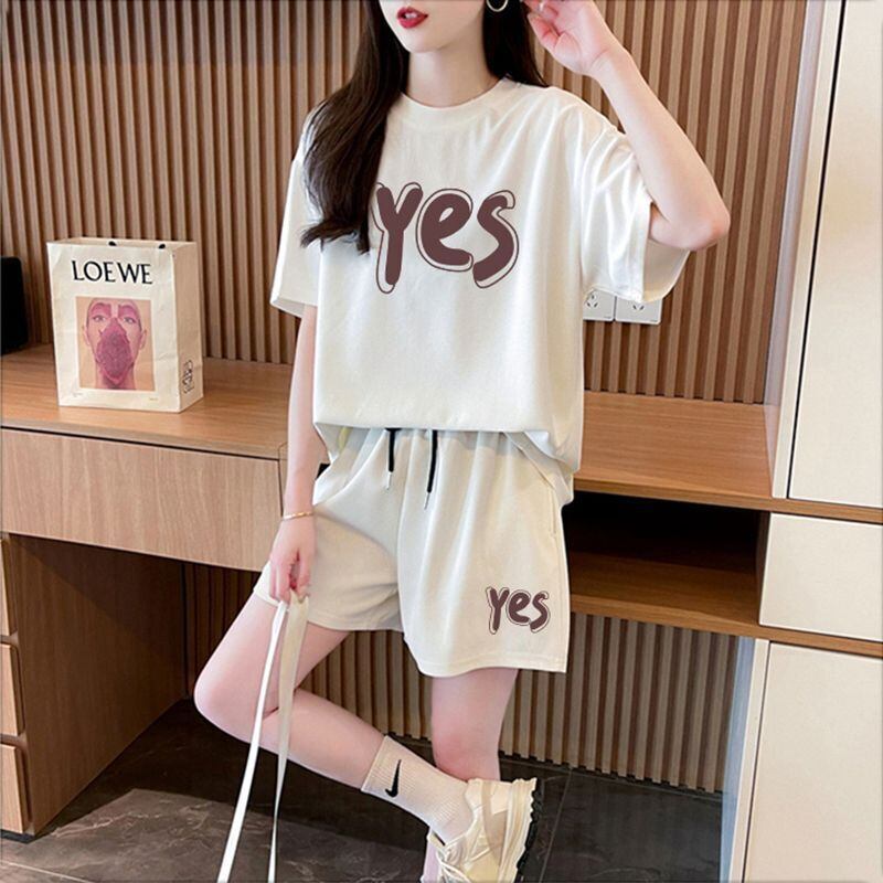 主役級 カジュアル シンプル 半袖Ｔシャツⅹパンツセット全2色<S-11662>