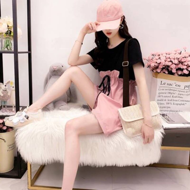 ファッション Tシャツ＋サロペット 美人度アップ セットアップ＜S-3206＞