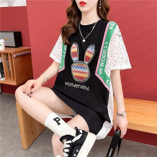 着心地抜群 プリント 女性力を高める Tシャツ カットソー＜S-3264＞