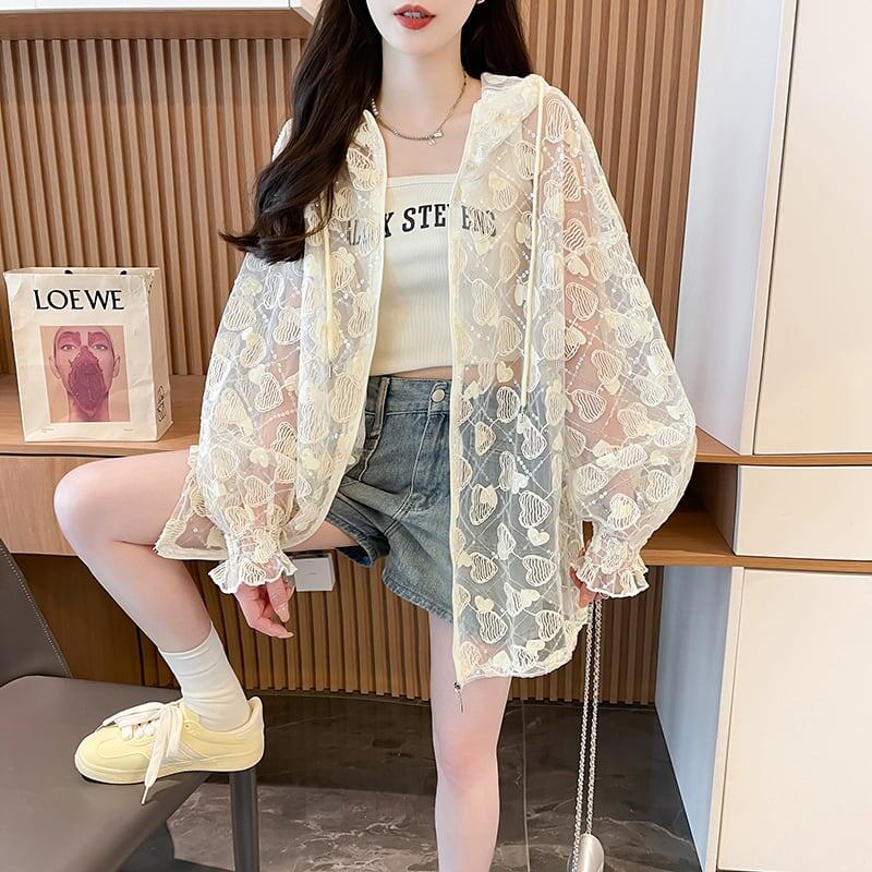 ファッション 透け感 シンプル 日焼け対策 シャツ ＜S-11705＞