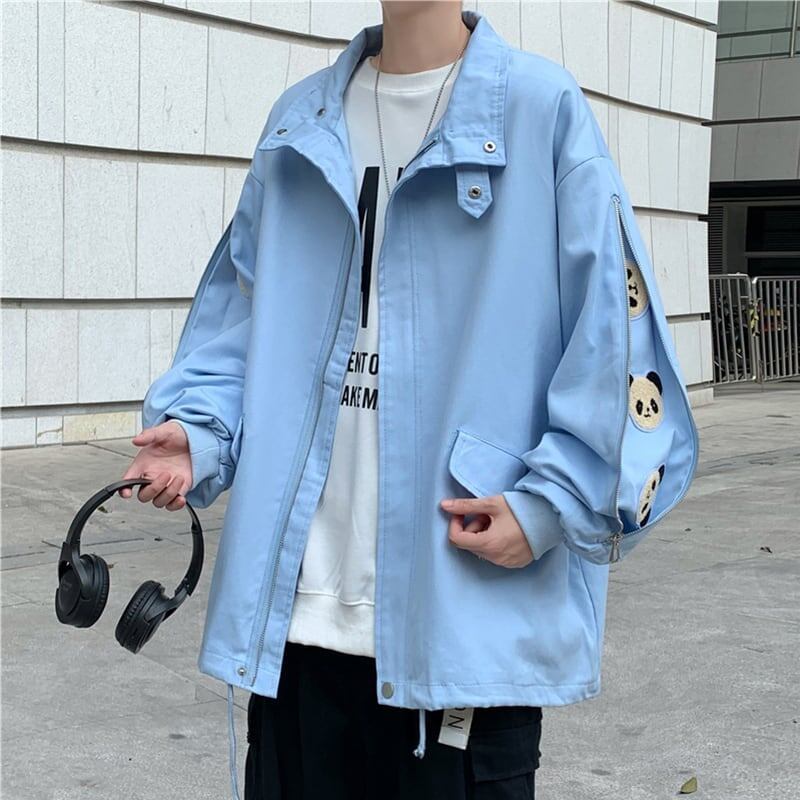 デザイン感 長袖 パンダプリント ジッパー ジャケット アウター＜S-2172＞