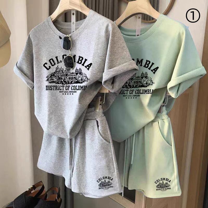 カジュアル 半袖 全４色 Tシャツ ショートパンツ セットアップ ＜S-11598＞