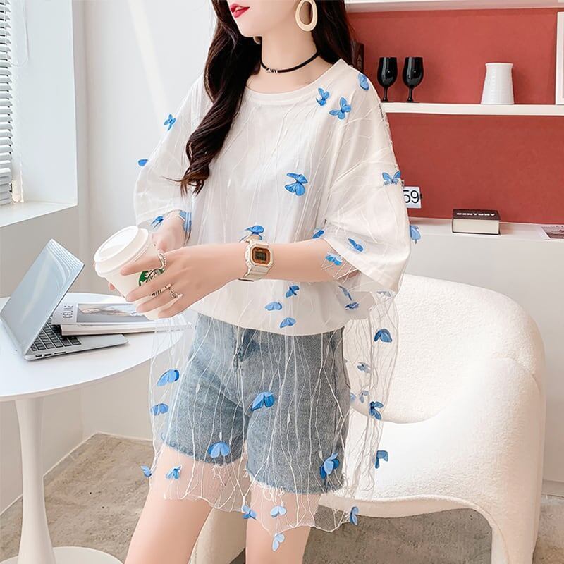 今季大好評 チュール 好感度満載 切り替え Tシャツ カットソー＜S-3190＞