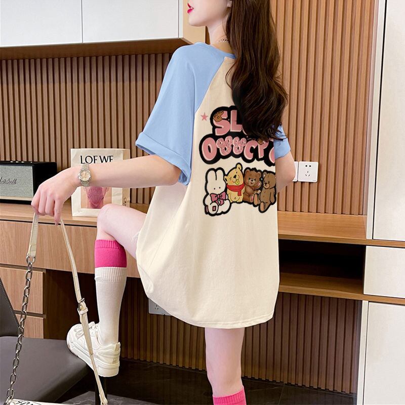 おすすめ 切り替え 定番シンプル プリント 4色選択 半袖Tシャツ＜S-8583＞
