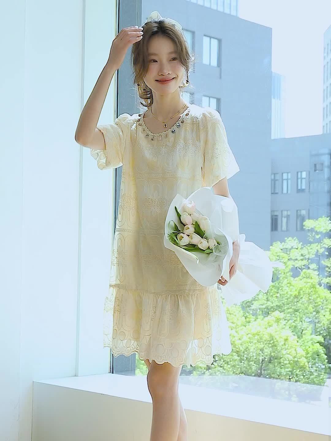 超人気 絶対流行 大人可愛い 早い者勝ち カジュアル 共2色 ワンピース<S-12121>