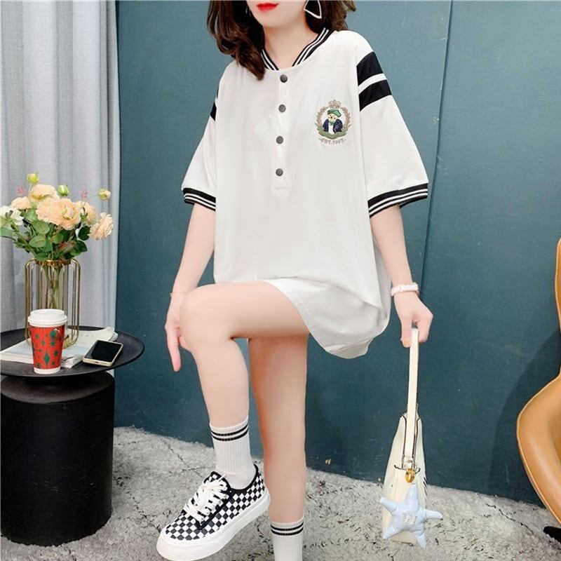 スタイリッシュ プリント 一目惚れ Tシャツ カットソー ワンピース＜S-3605＞