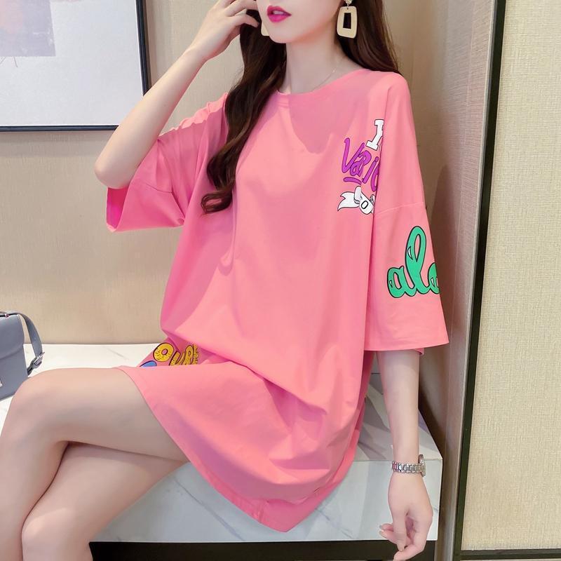 新商品 プリント ファッション ゆったり 全4色 半袖 Tシャツ＜S-11443＞