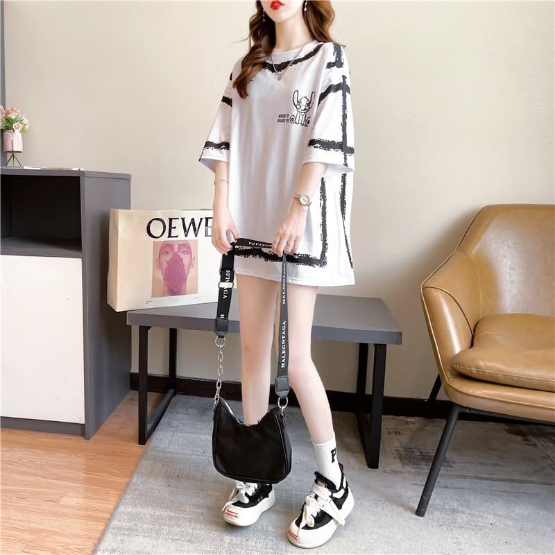 好感度満載 切り替え 美感いっぱい プリント Tシャツ カットソー＜S-3585＞