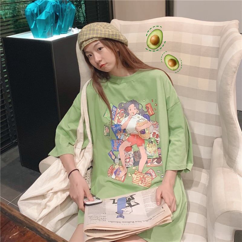 ルーズ 切り替え オシャレ度満点 プリント Tシャツ カットソー＜S-3459＞