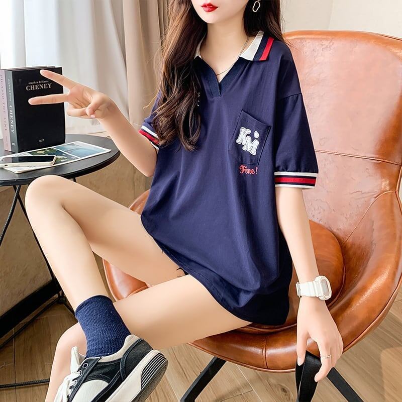 オシャレ度満点 切り替え カジュアル プリント Tシャツ カットソー＜S-3593＞