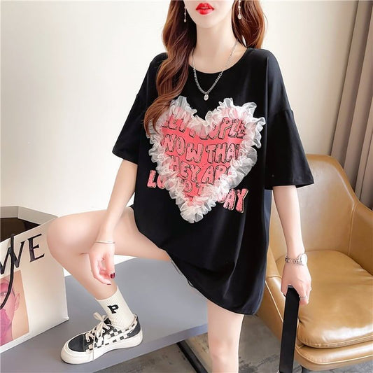 個性的なデザイン 切り替え 今季大好評 プリント Tシャツ カットソー＜S-3410＞