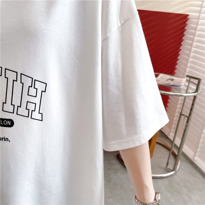 カジュアル 切り替え 着心地抜群 プリント Tシャツ カットソー＜S-3622＞