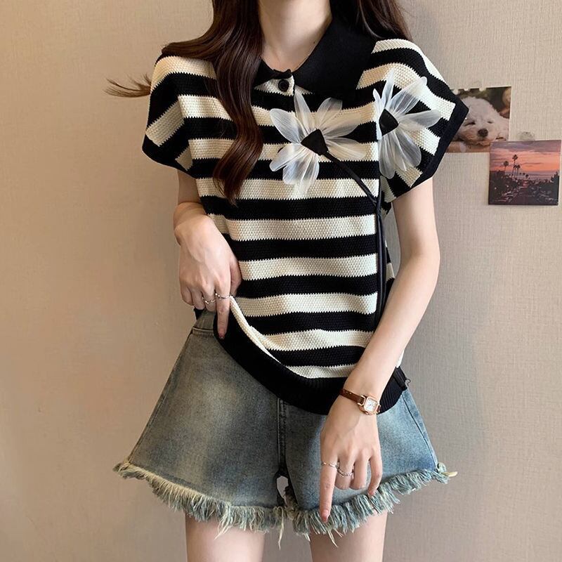 新作 上質 話題沸騰中 好感度UP ニット 全2色 半袖Tシャツ＜S-8734＞