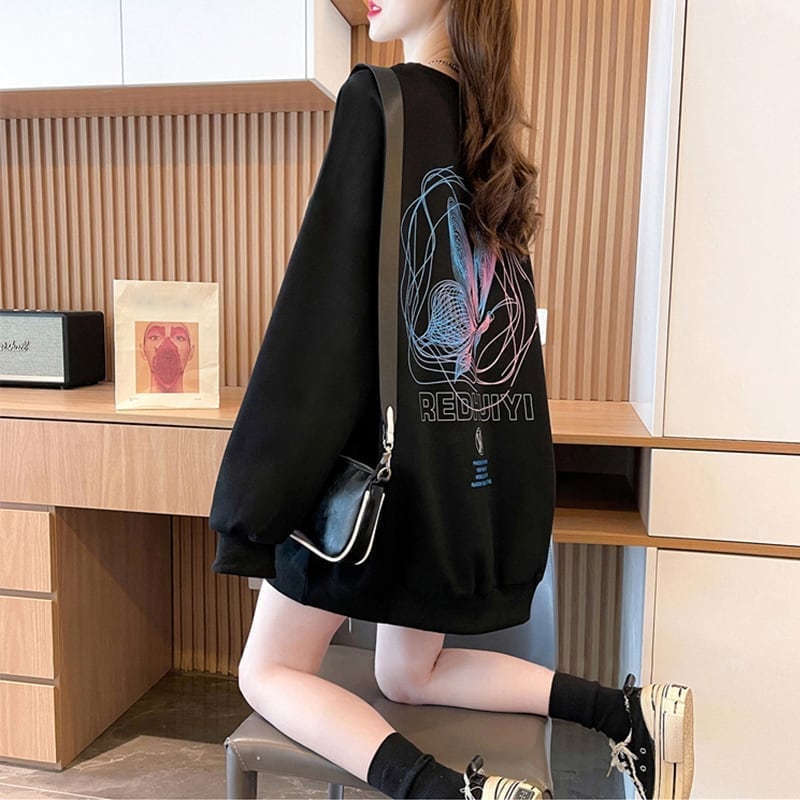 着心地抜群 プリント 女性力を高める スウェット パーカー＜S-3777＞