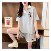 定番シンプル 切り替え カジュアル 半袖Ｔシャツⅹパンツセット全3色 <S-8267>