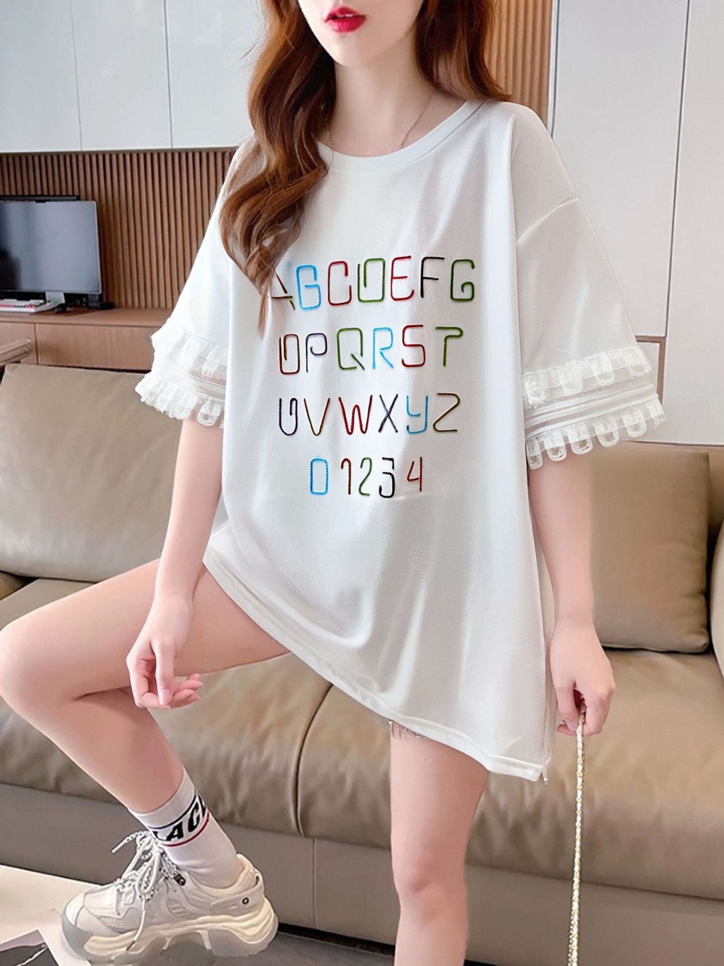 美人度アップ カジュアル 好感度UP 全4色 半袖 Tシャツ ＜S-11048＞